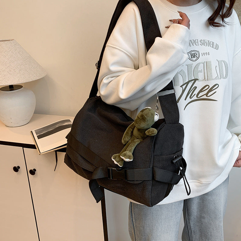 Women's & Men's Korean Style Idle Large Capacity Canvas Solid Bags