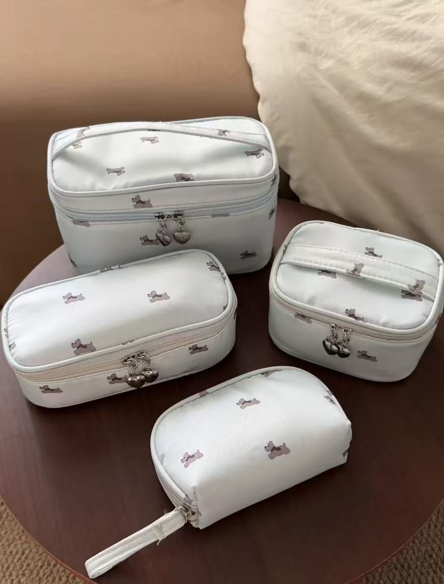 Cute Puppy Female Portable Storage Large Makeup Bag