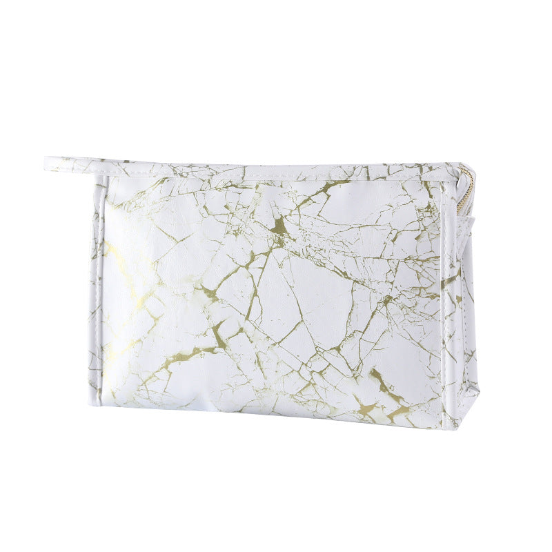 Women's Gray Marble Storage Waterproof Portable Toiletry Travel Bags