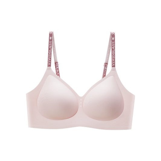 Glittering Colorful Letter Shoulder Strap Seamless Underwear Camellia Everyday Bras