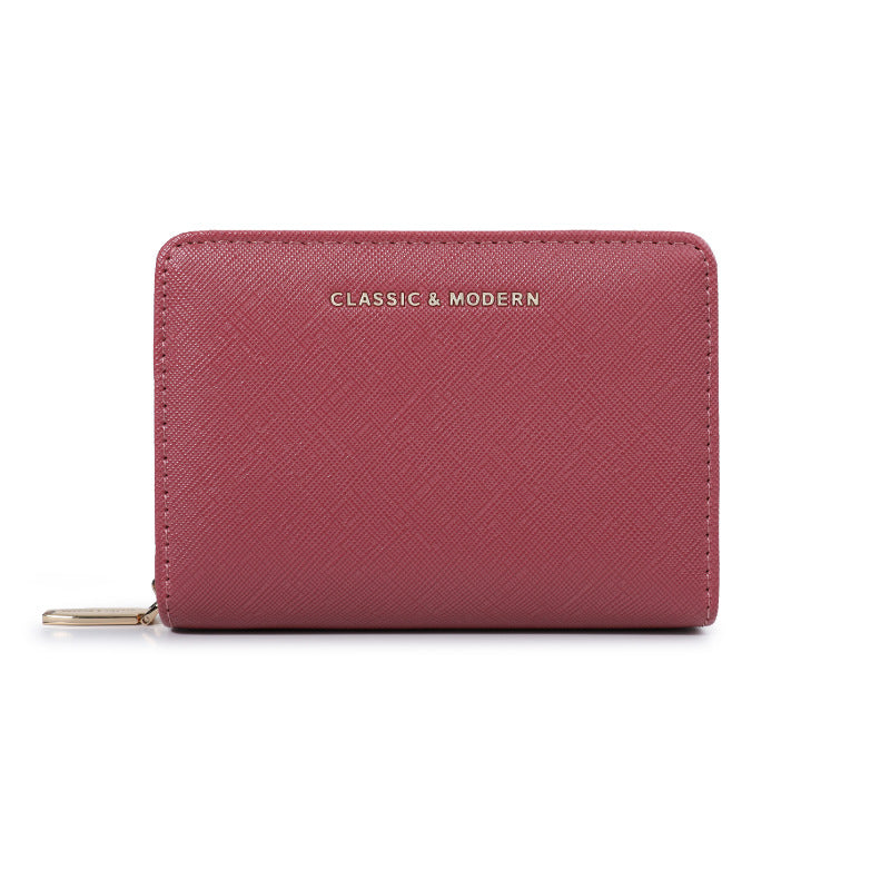 Comfortable Women's Cross Pattern Short Simple Ladies Wallet