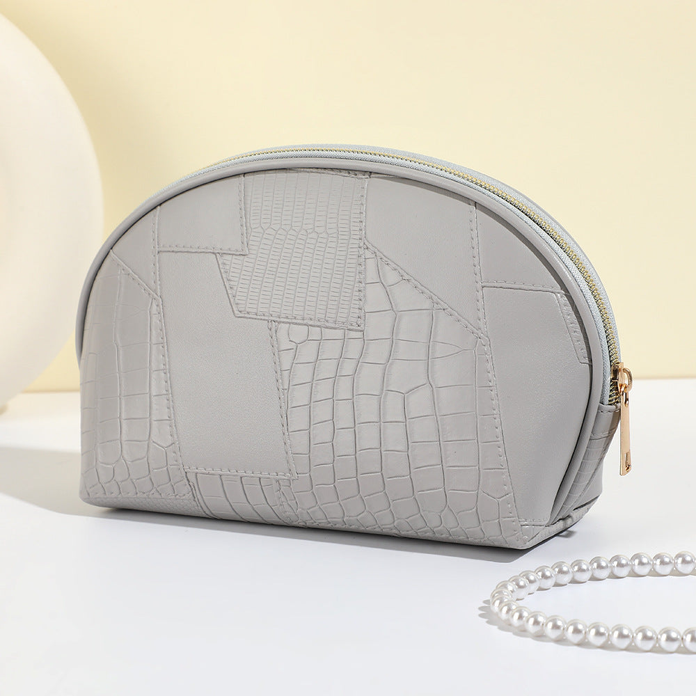 Women's Simple Crocodile Pattern High-grade Large Capacity Storage Waterproof Portable Cosmetic Bags