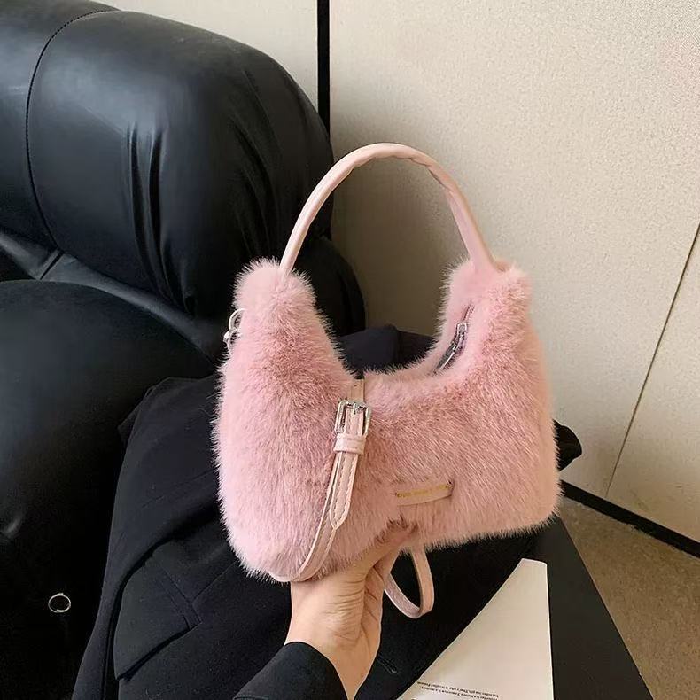 Fashion Exquisite Plush Imitation Fur High Sense Korean Style Women's Shoulder Bag
