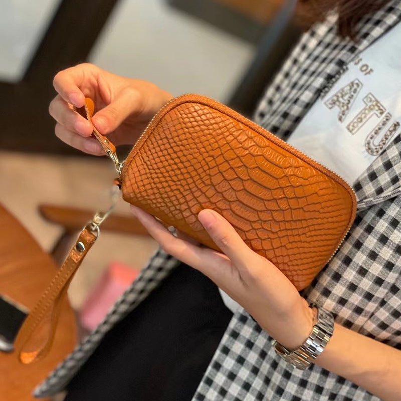 Long Clutch Female Temperament Wrist Crocodile Handbags