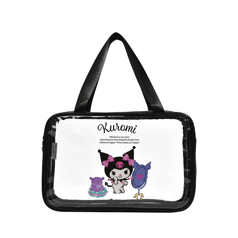 Dry Wet Separation Transparent Portable Double Layer Cosmetic Bags