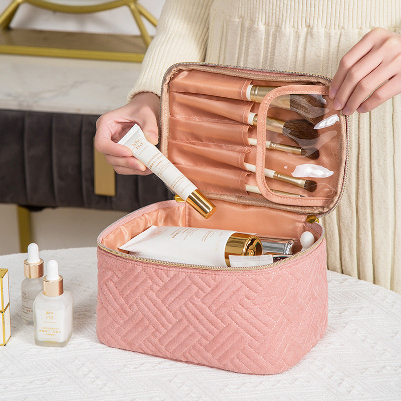 Women's Large Capacity Good-looking Quilted Cosmetics Storage Cosmetic Bags