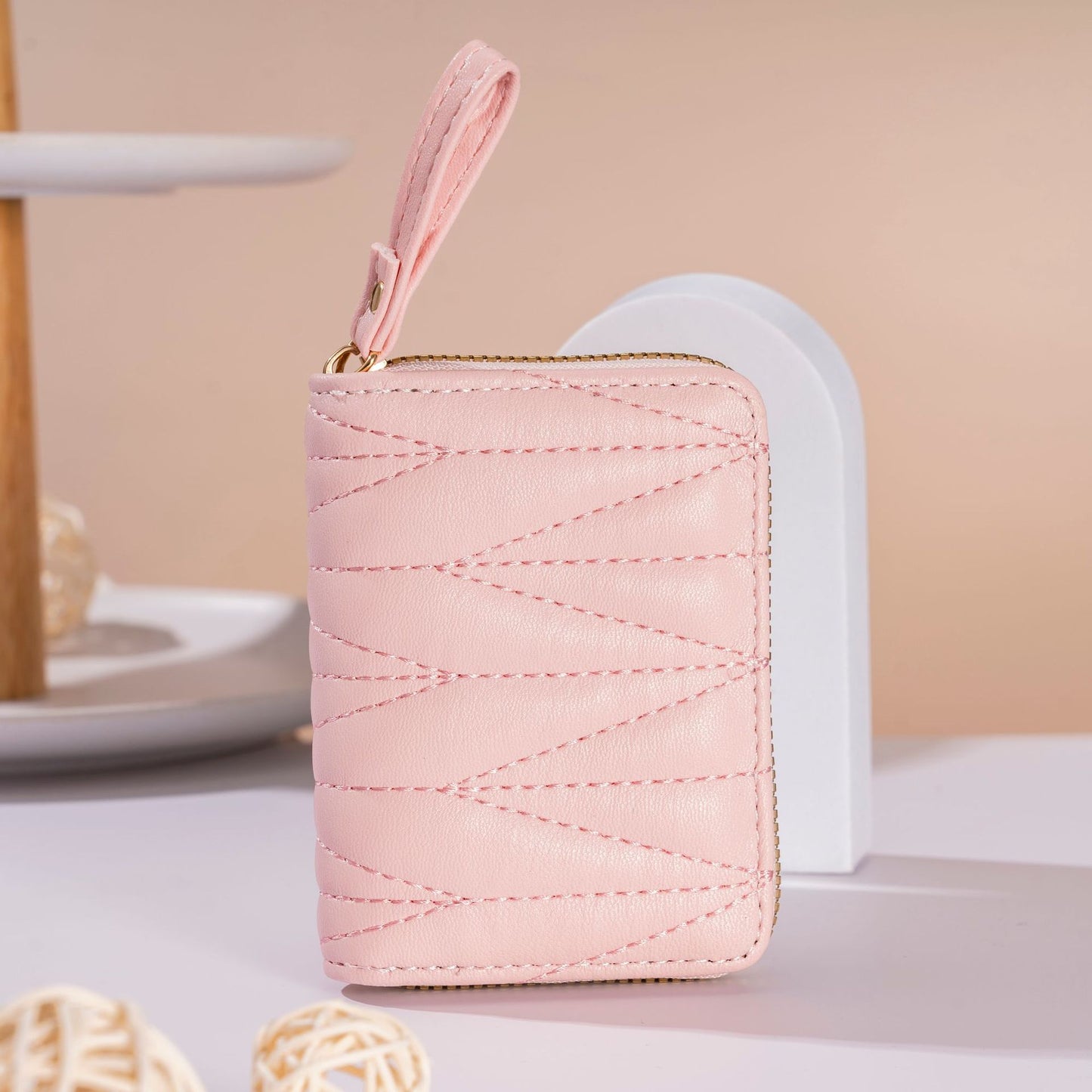 Women's Embroidery Thread Macaron Candy Color Classic Style Expanding Card Holder