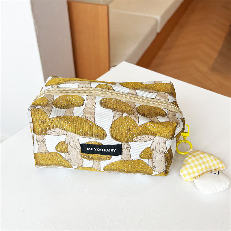 Niche Cute Mushroom With Toiletry Portable Large Makeup Bag
