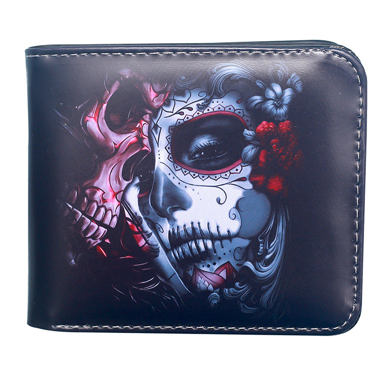 Skull Short Zipper Cartoon Anime To Ladies Wallet