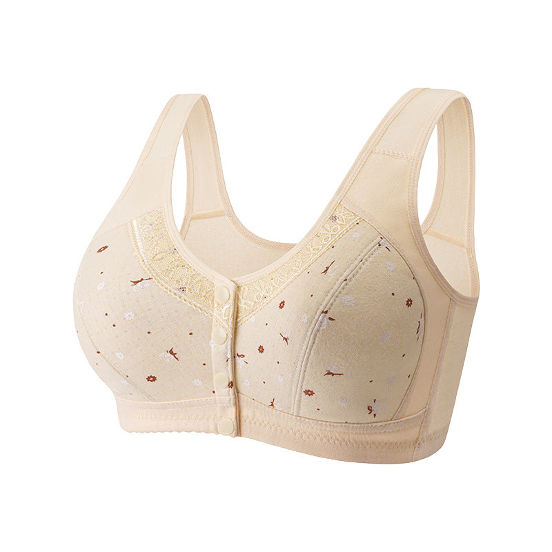 Women's Wireless Front Button Underwear Soft Cotton Everyday Bras