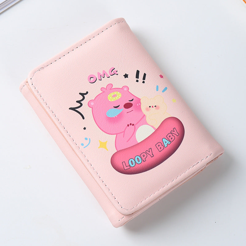 Three-fold Female Big Ears Dog Clamp Good-looking Ladies Wallets