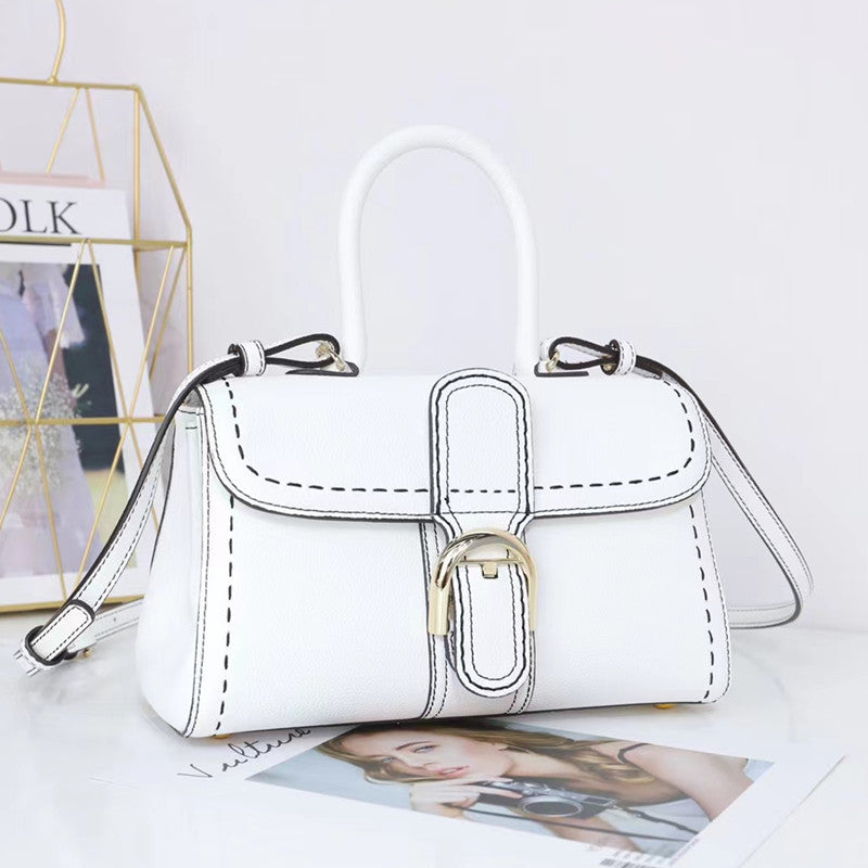 Women's Fashion Litchi Pattern First Layer Handbags