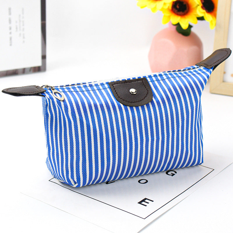Women's Style Striped Dumplings Dumpling Making Folding Cosmetic Bags