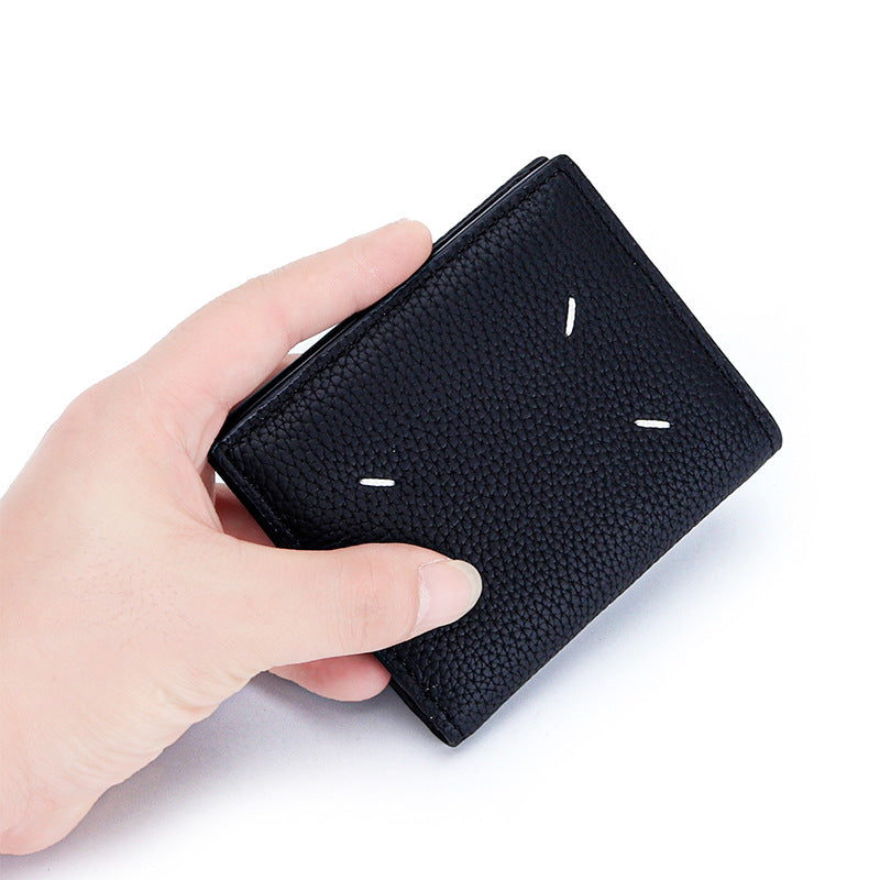 Durable Women's Leather Short Fold Genuine Purses