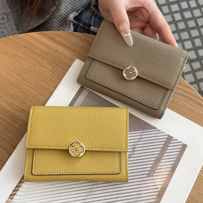 Women's Leather Short Exquisite Multi Slots Large Coin Purses