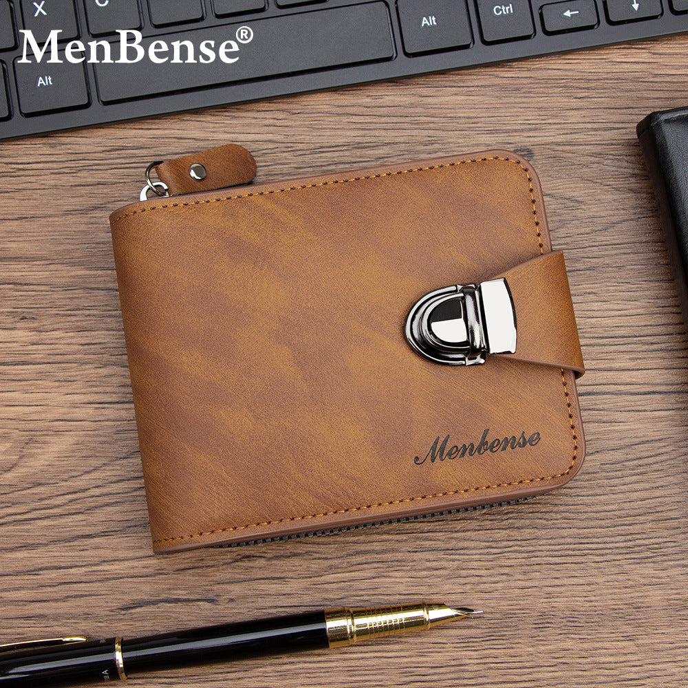 Men's Scarf Multiple Slots Large Capacity Hinge Men's Wallets