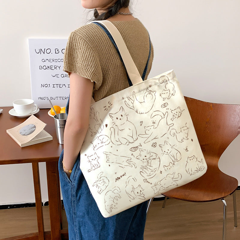 Women's Canvas Large Capacity Korean Style Commuter Women's Shoulder Bag