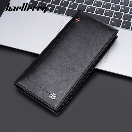 Men's Long Business Multiple Slots Zipper Thin Men's Wallets