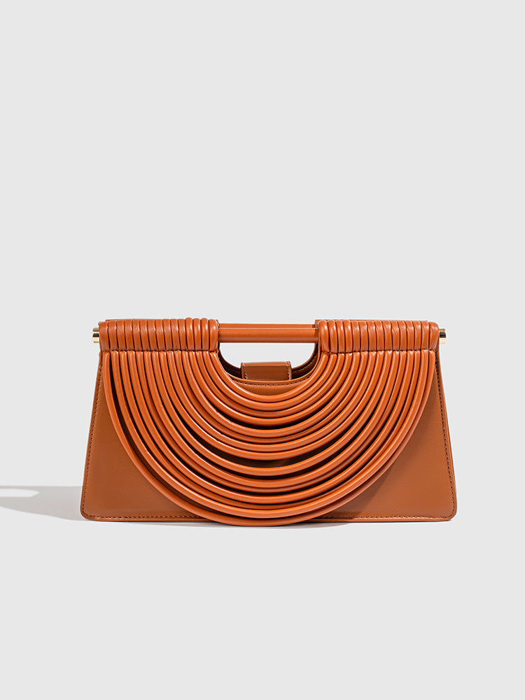 Women's Hand-woven Line Comb Design Trapezoidal Women's Messenger Bag