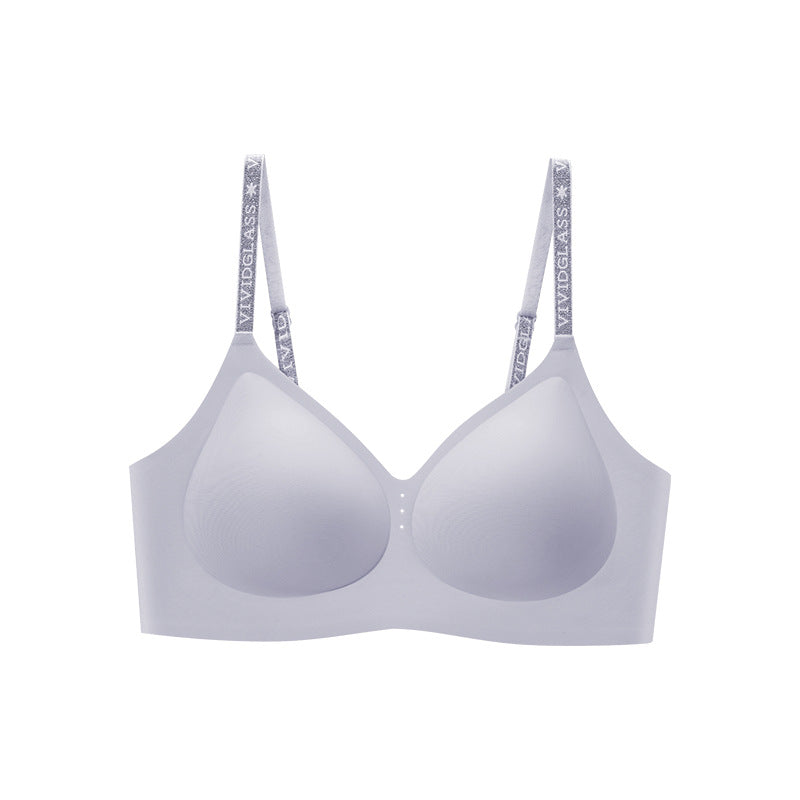 Glittering Colorful Letter Shoulder Strap Seamless Underwear Camellia Everyday Bras