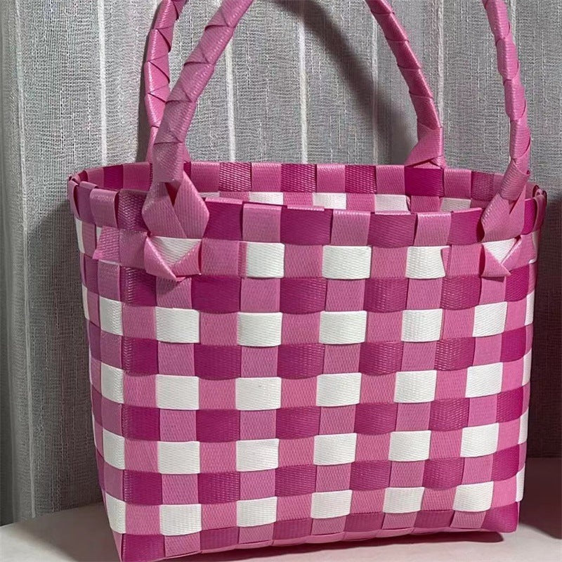 Women's & Children's & Woven Vegetable Basket Beach Colorful Handbags