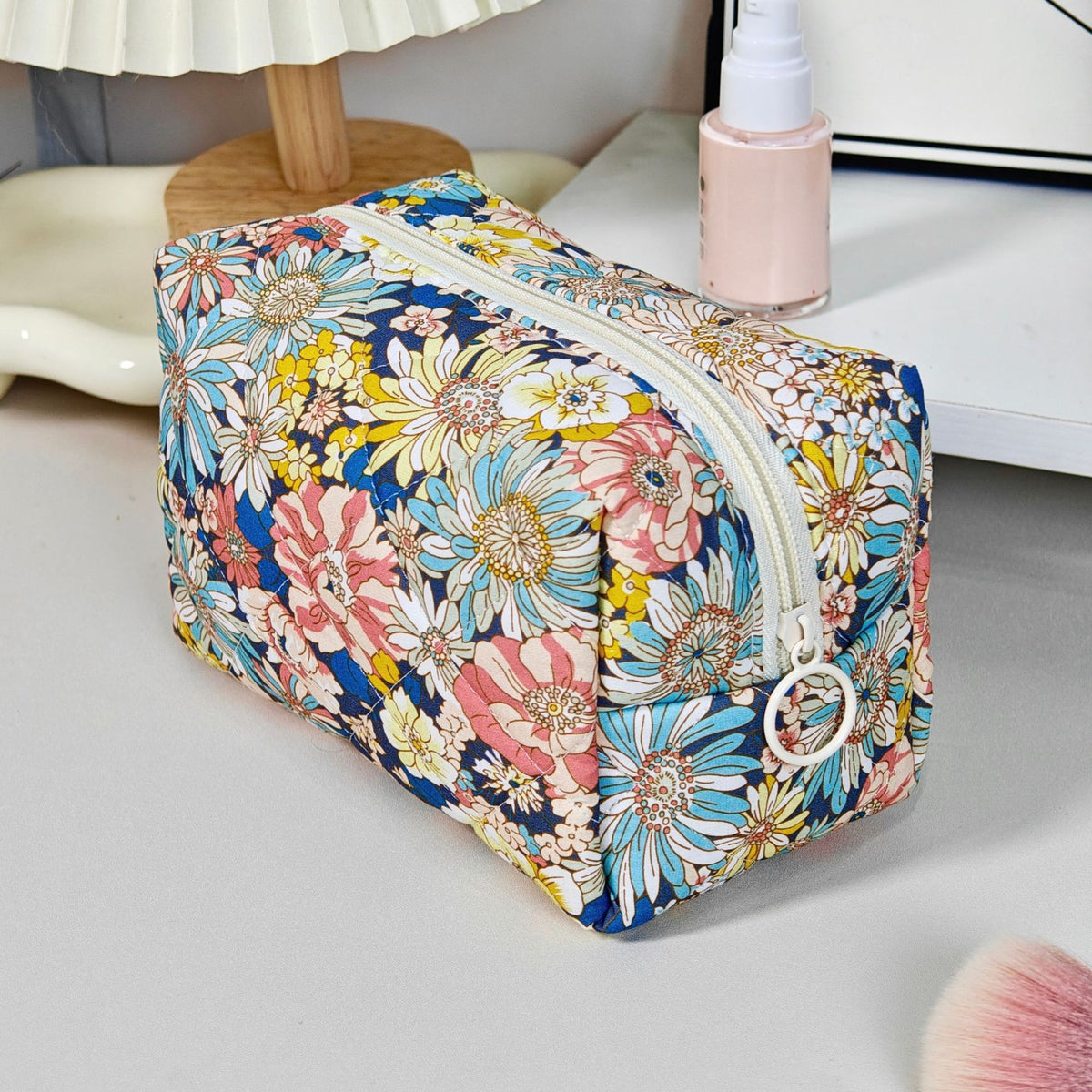 Bear Printing Vertical Large Capacity Portable Pillow Cosmetics Makeup Bag