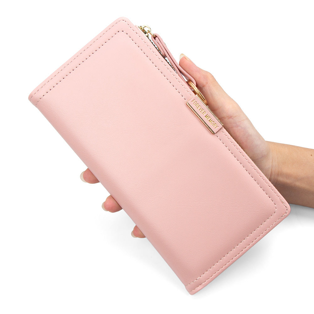 Women's Korean Fashion Clutch Fashionable Solid Color Ladies Wallet