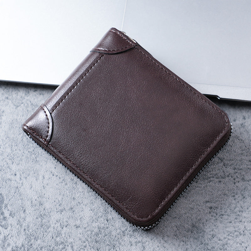 Men's Short Classic Fashion Trendy Clip Full Coin Purses