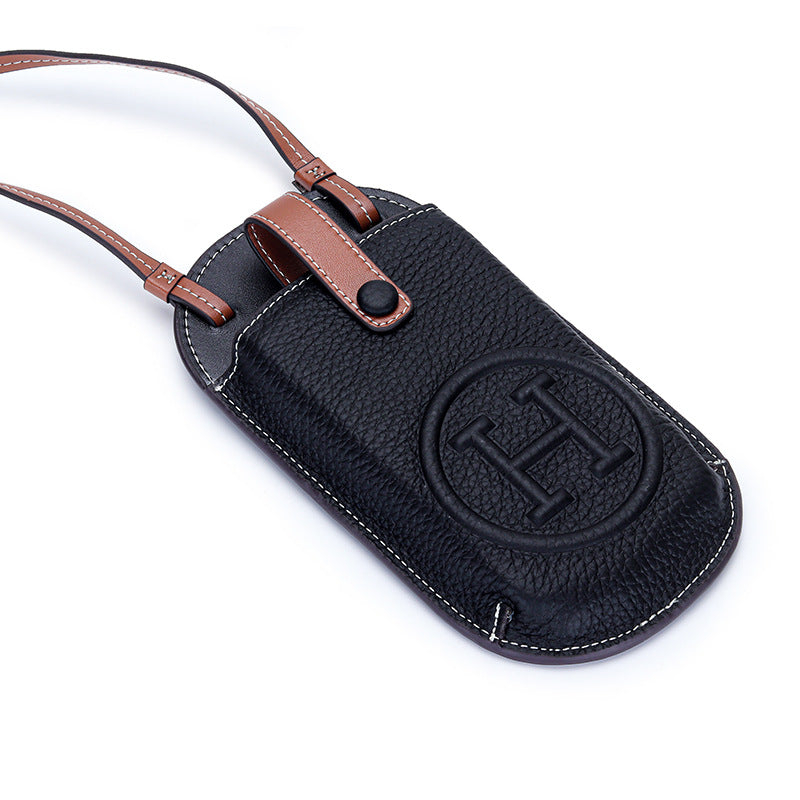Women's Mobile Mini Genuine Cattlehide Leather Surface Women's Messenger Bag
