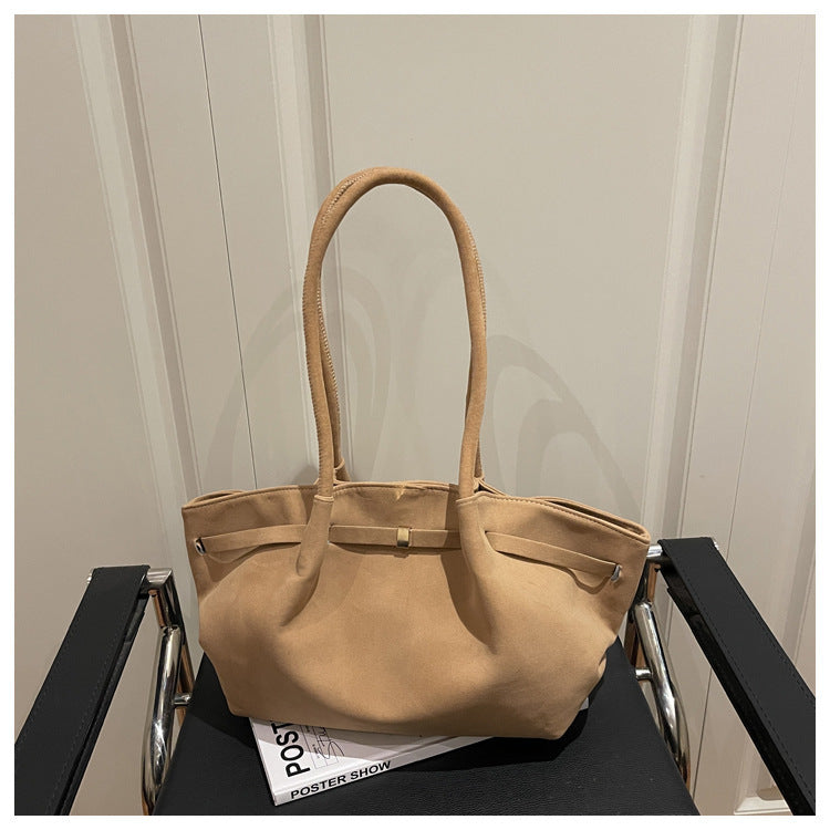 Women's Solid Color Leisure Commute Idle Style Frosted One Women's Shoulder Bag