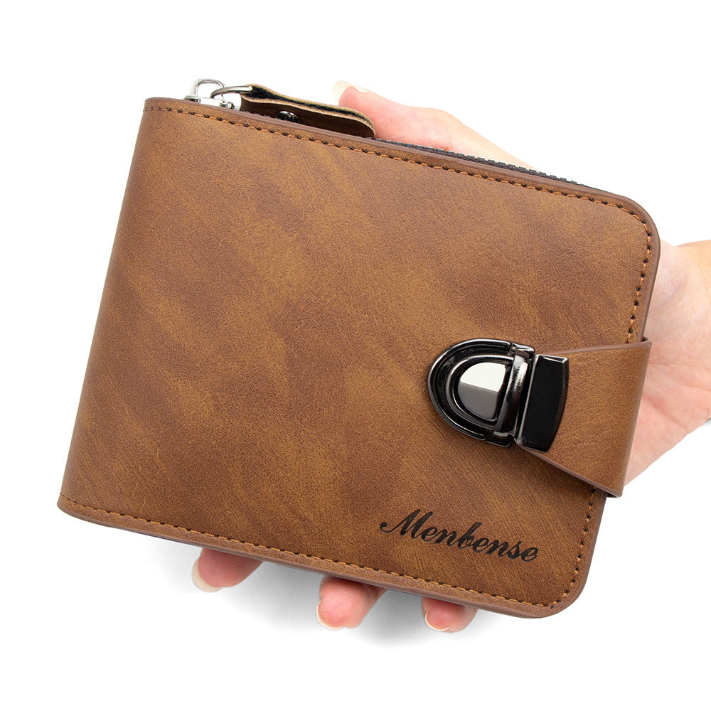 Men's Scarf Multiple Slots Large Capacity Hinge Men's Wallets