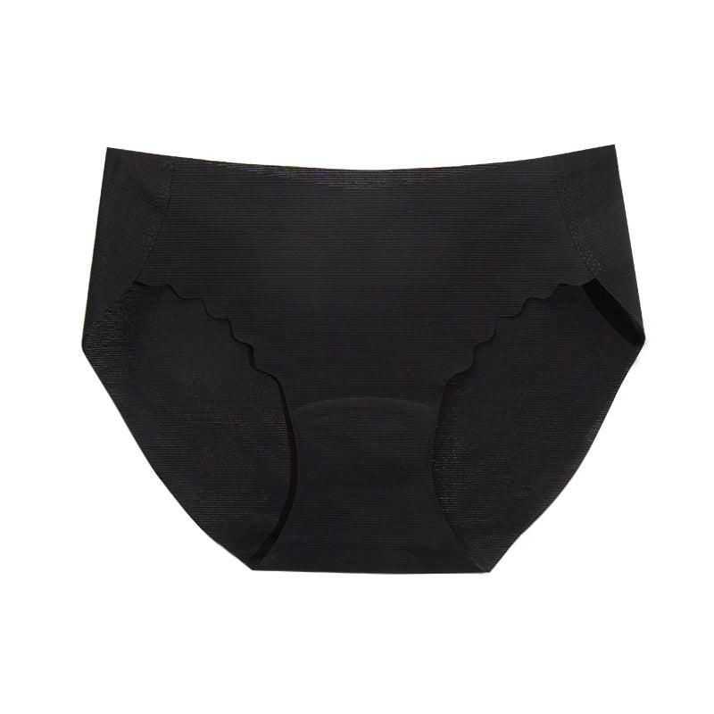 Women's Sexy Antibacterial Crotch Ice Silk Traceless Mid Waist Panties