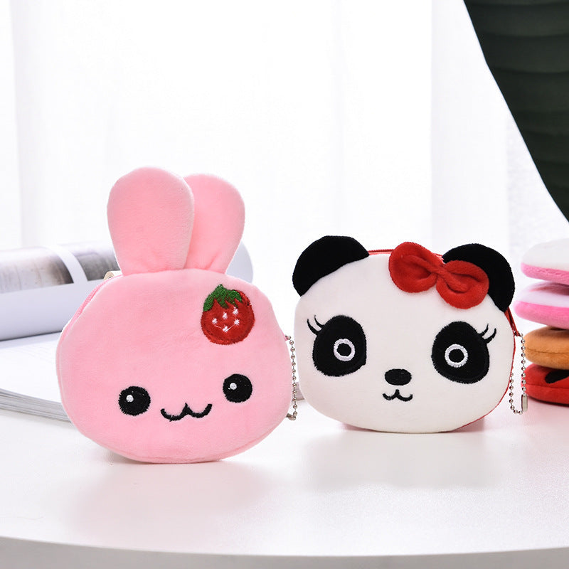 Women's Korean Cartoon Cute Portable Mini Plush Coin Purses