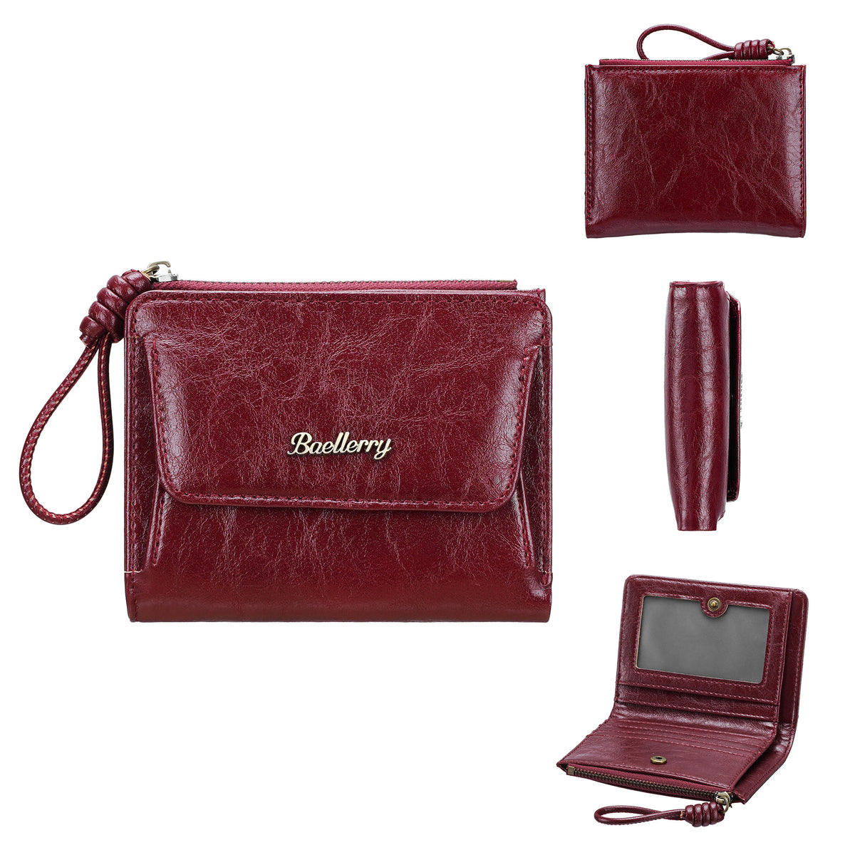 Women's Short Style Fashion Solid Color Zipper Coin Purses