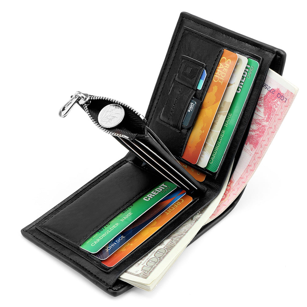 Men's Short Simple Light Luxury Zipper Sier Bags