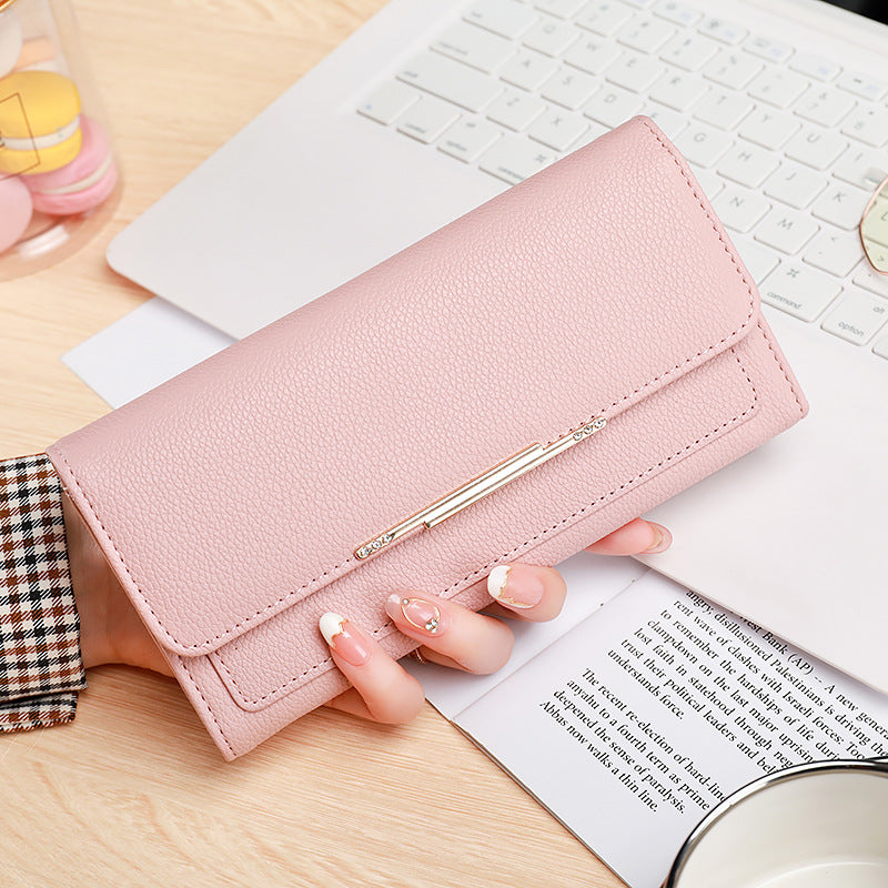 Women's Lychee Pattern Korean Fashion Elegant Ladies Wallets