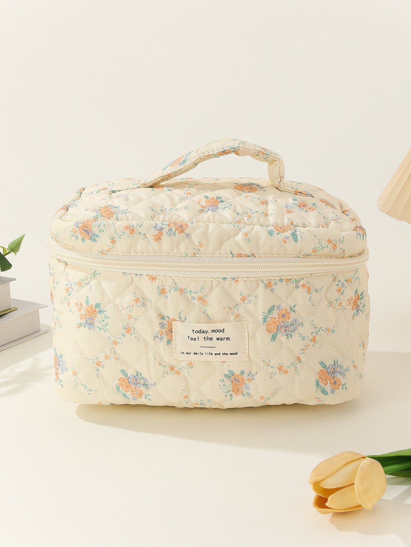 Floral Storage Carrying Quilted Cotton Cute Cosmetic Bags