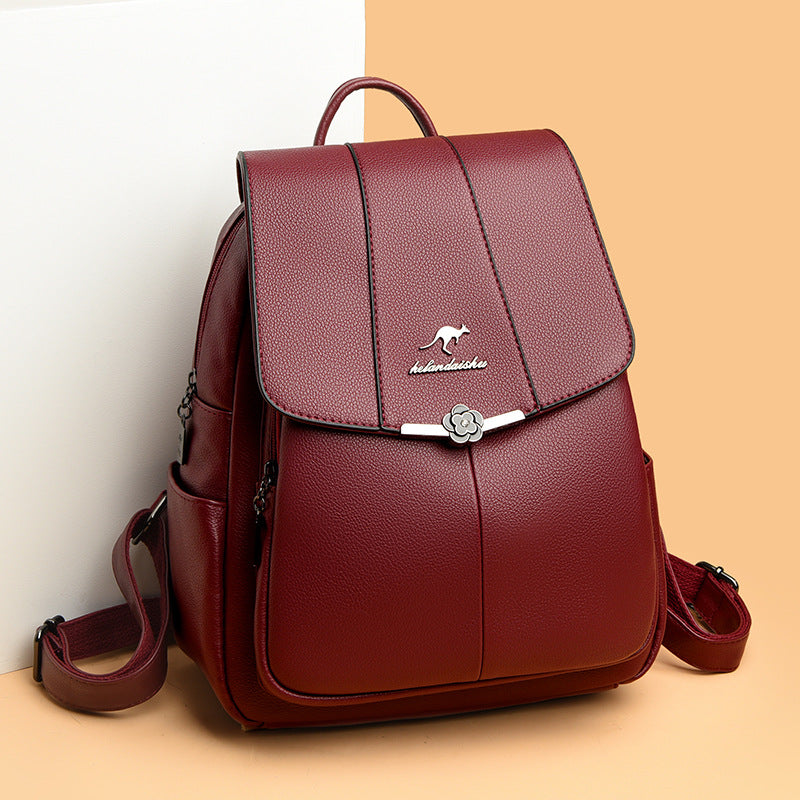 Women's Large Capacity Simple Soft Leather Mom Bags