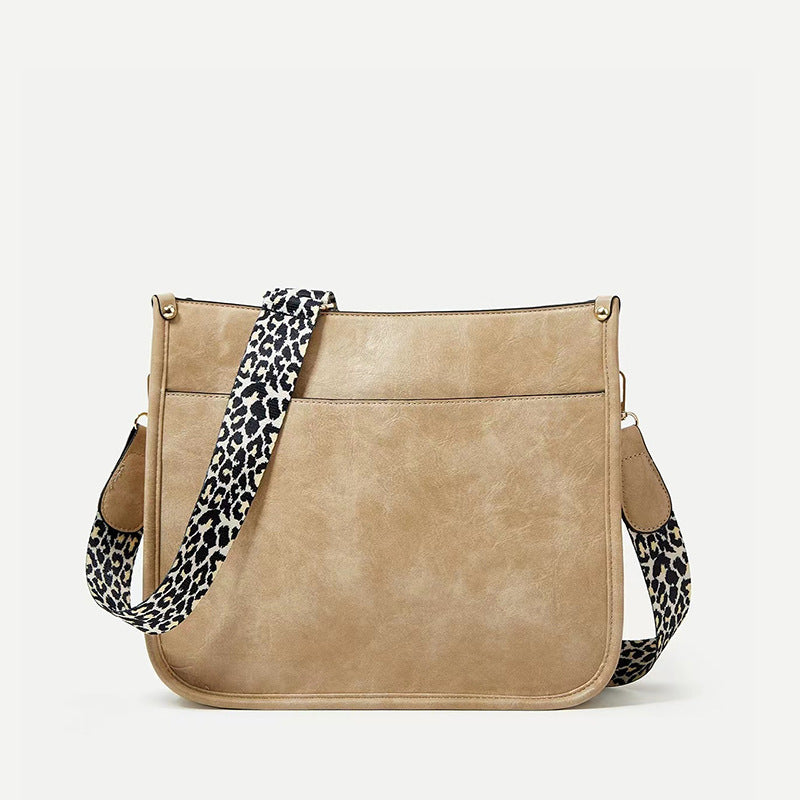 Women's Fashion Leopard Print Ribbon Large Capacity Women's Messenger Bag