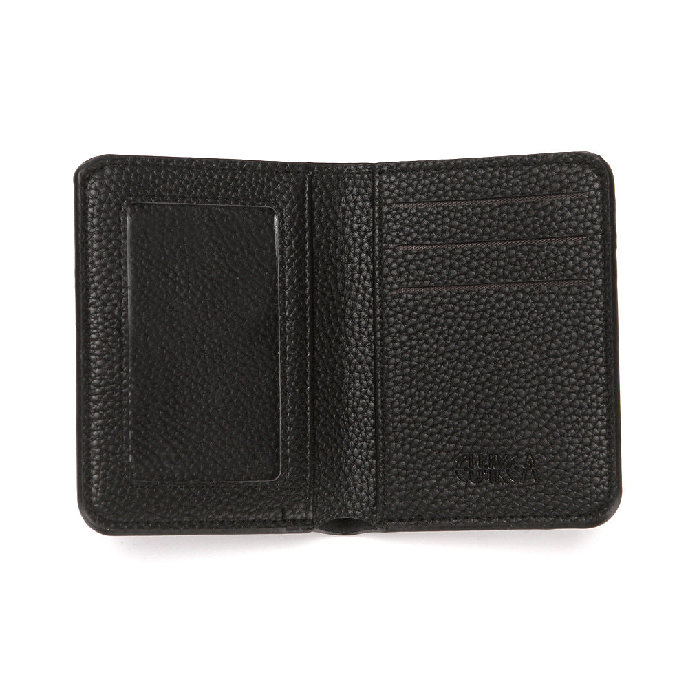 Men's Short Document Litchi Pattern Portable Large Men's Wallets