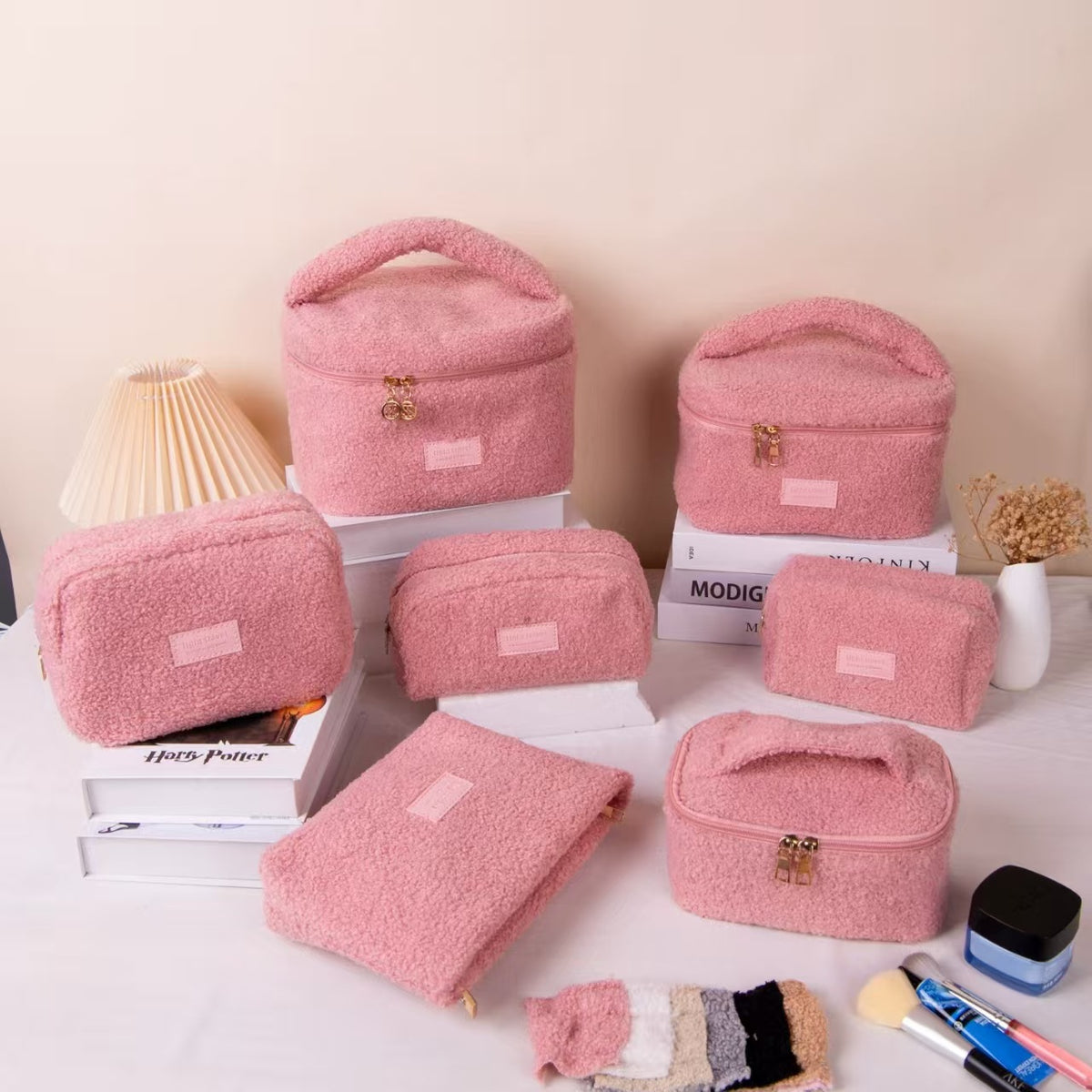 Plush Nordic Portable Skin Care Toiletry Storage Cosmetic Bags