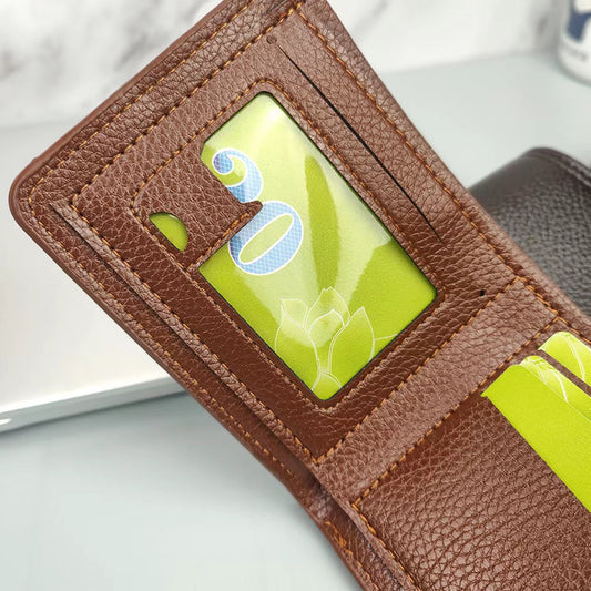 Men's With Zip Soft Leather Horizontal Large Men's Wallets