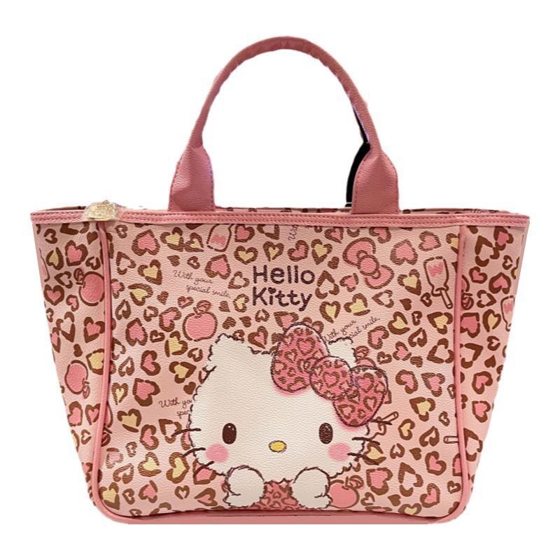 Pink Leopard Print Cat Heart Earrings For Large Capacity Commuter Handbags