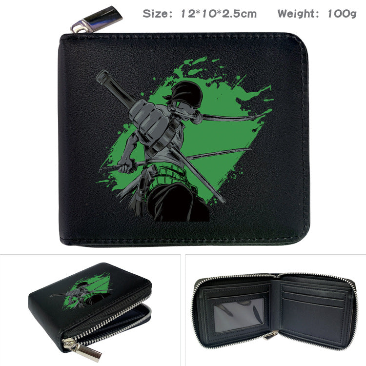 Peripheral Zipper One Piece Printed Fold Men's Wallets