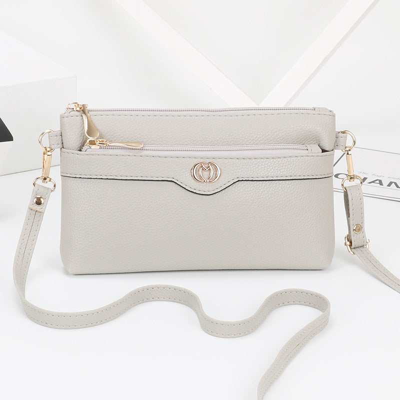 Women's Soft Leather Fashion Clutch Korean Style Small Square Bags