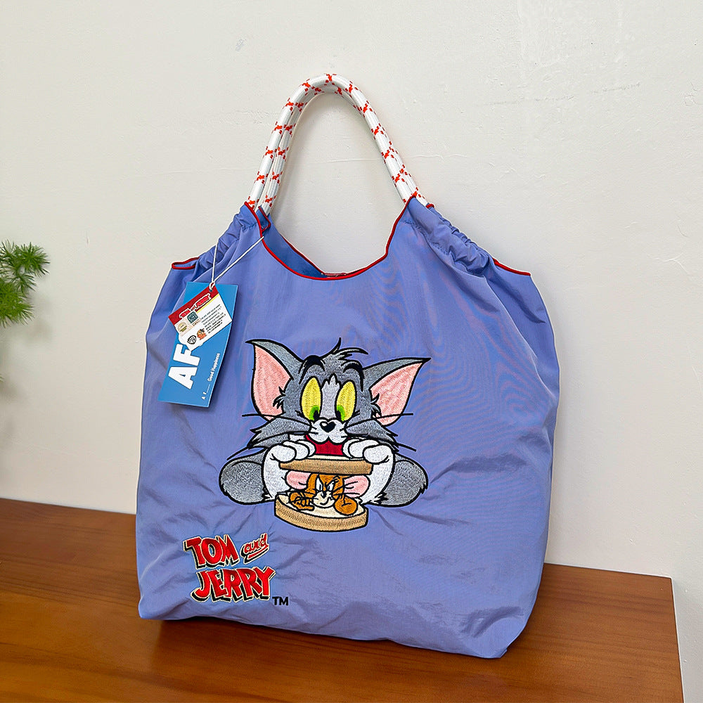 Authorized Embroidered Shopping Female Cartoon Fashion Portable Shoulder Bags