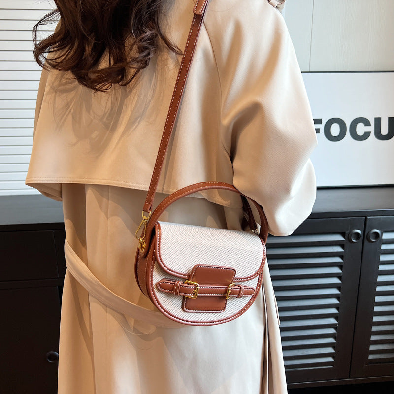 Women's Niche Contrast Color Saddle Summer Fashion Women's Messenger Bag