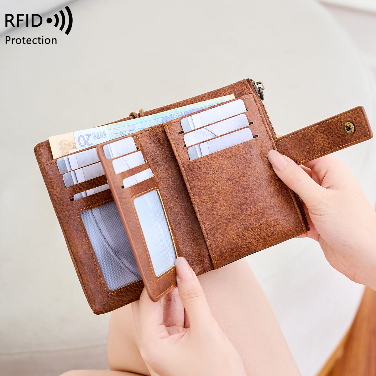 Women's Swiping Retro Off Short Style Coin Purses