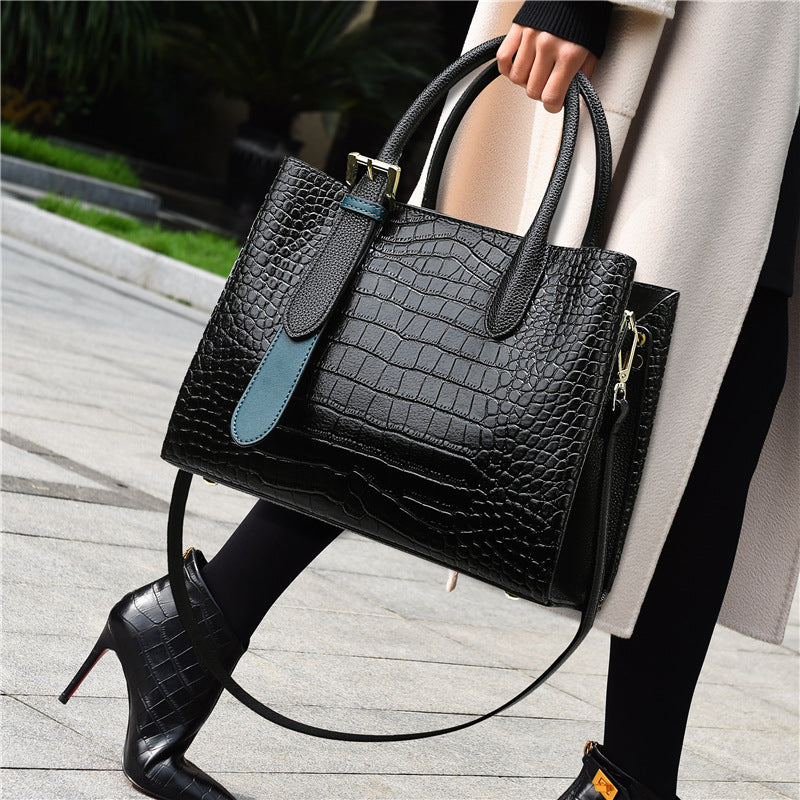 Women's High Quality Crocodile Pattern Fashion Trendy Handbags