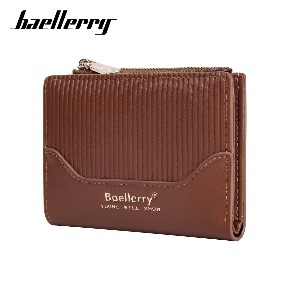 Women's Short Plaid Stitching Zipper Fashion Ladies Wallet